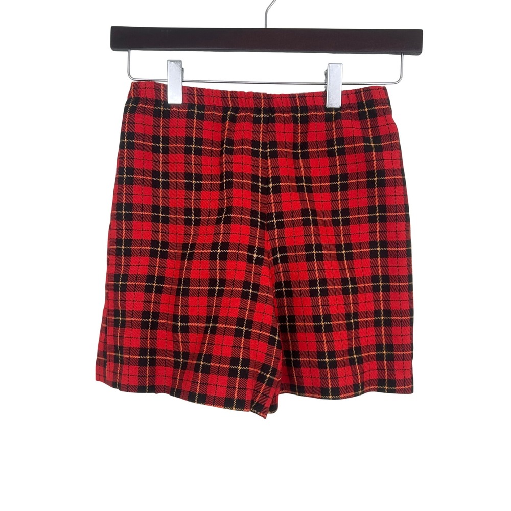VTG Y2K 90s Amy Byer Plaid Pleated Skirt Red Black Yellow Girls Sz M Old Money - Picture 5 of 8